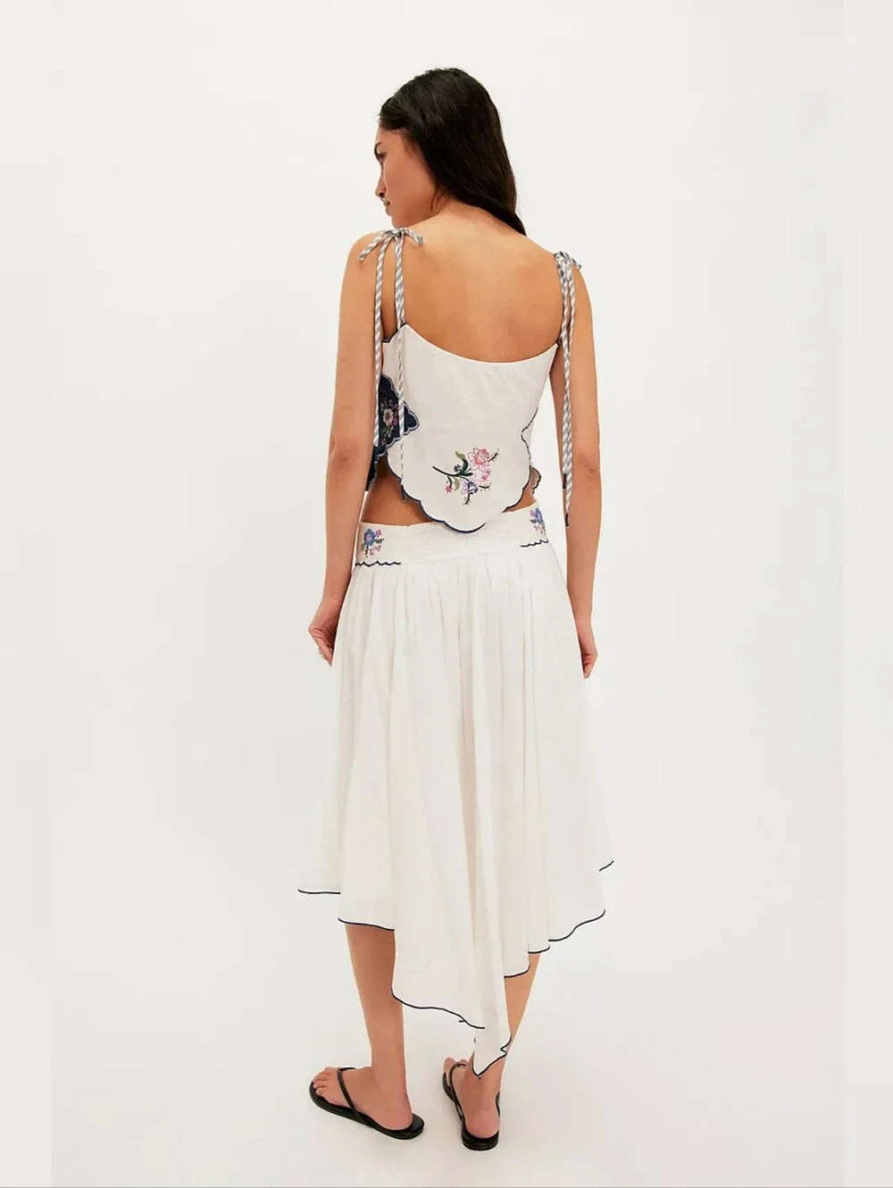 Free People Sacred Heart Midi Skirt Set Egret Combo Ivory Women's Size Small